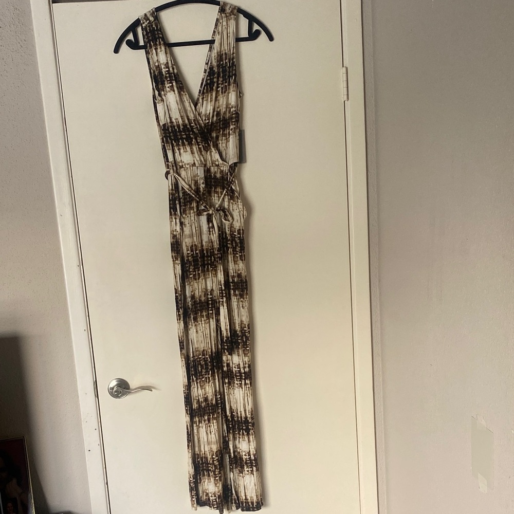 Tart Collections Brown and Cream Jumpsuit - Picture 3 of 8